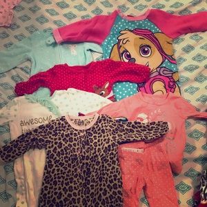 6 pair of 6 month pajamas
